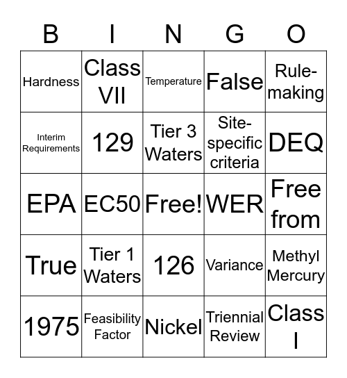 WQS Bingo Card