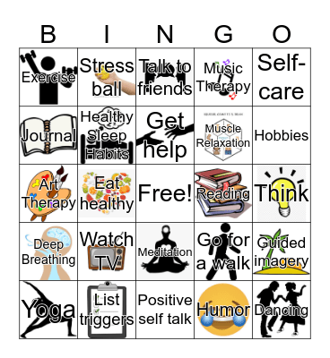 Coping Skills Bingo Card