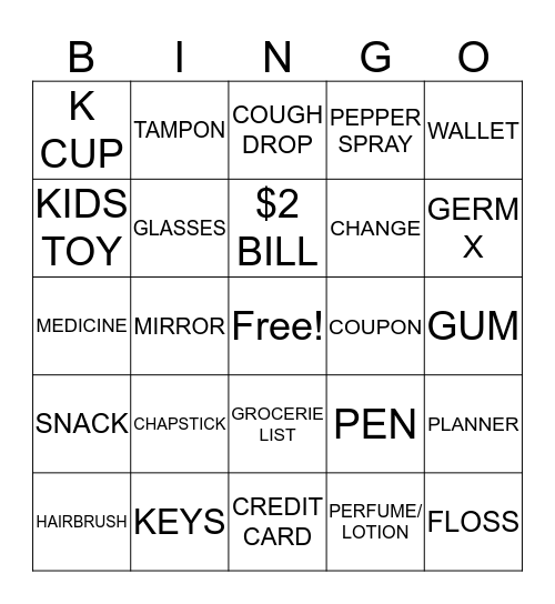WHAT'S IN THERE? Bingo Card