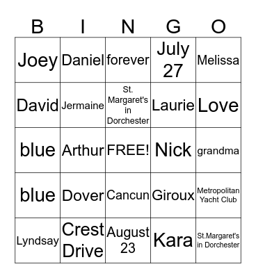 Donna's Day!!! Bingo Card
