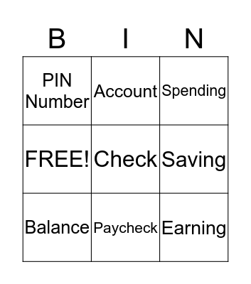 FIRST NATIONAL BANK Bingo Card