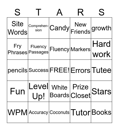 STAR READERS Bingo Card