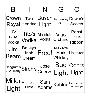 Up In Smoke Bar BINGO Card