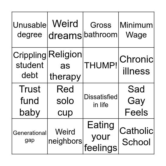 FAMILY SECRETS BINGO Card