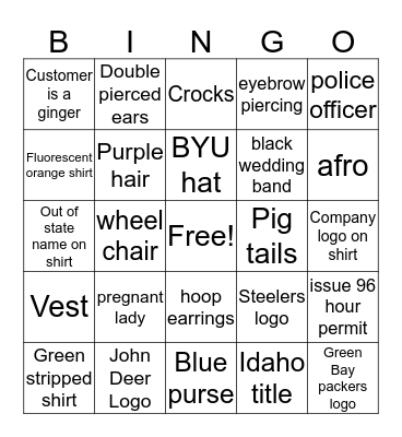 Blackout 105 Bingo Card