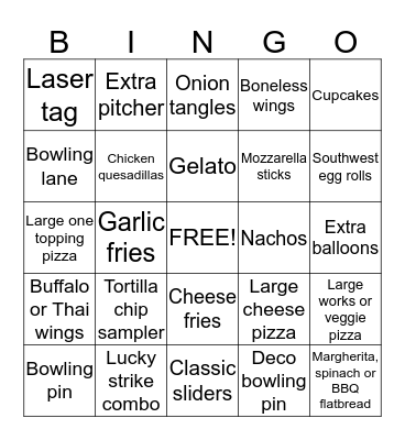 Up Sell Bingo Contest Bingo Card