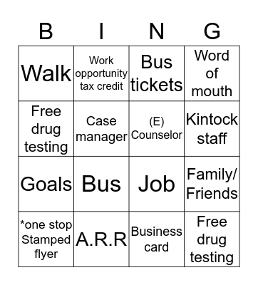 Employment Bingo Card