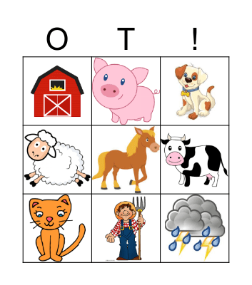 Animal Cracker Bingo Card