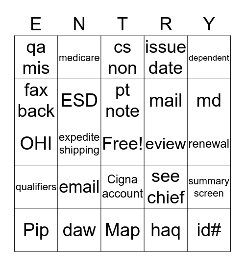 Header Bingo Card