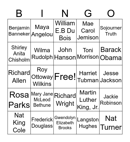 Influential Leaders Bingo Card