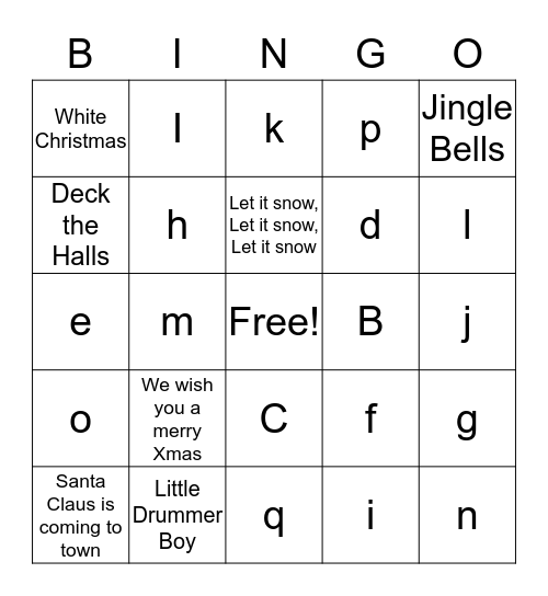 HOLIDAY BINGO Card