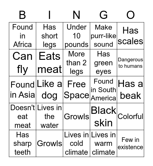 6A Bingo Board (1) Bingo Card