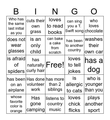 Find Someone Who... Bingo Card