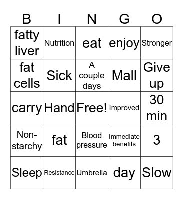 Holiday Balance Bingo Card