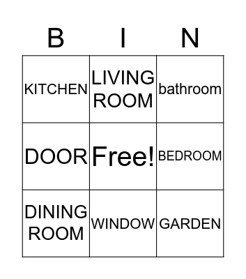 MY HOUSE Bingo Card