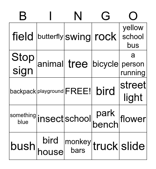 Outdoor BINGO Card