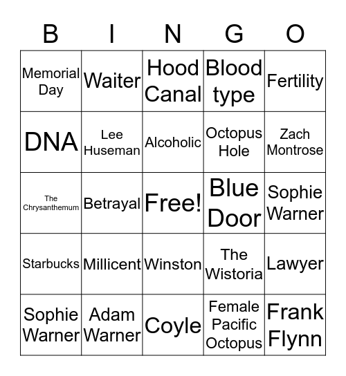 Lying Next to Me Bingo Card