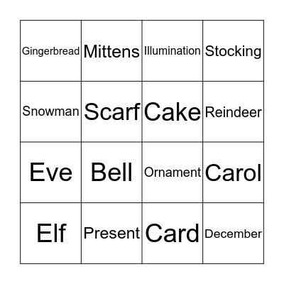 Christmas Bingo Card