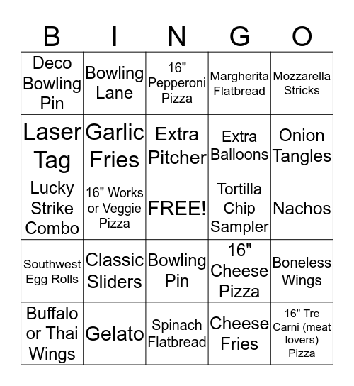 Up Sell Bingo Contest Bingo Card