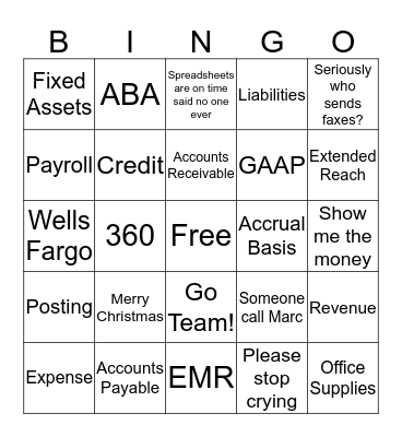 Accounting I Chapter 1 Bingo Card