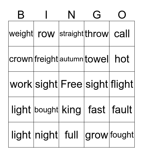 grade 6 Bingo Card