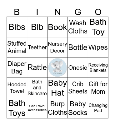 Alissa's Baby Shower Bingo Card