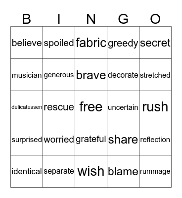 Bingo Card