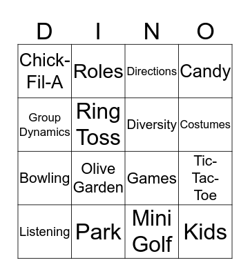 Dinosaur Park Bingo Card