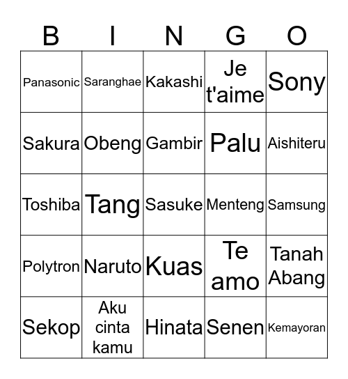 CACA Bingo Card
