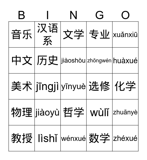 学习 Bingo Card