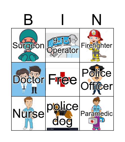 Emergency Workers Bingo Card