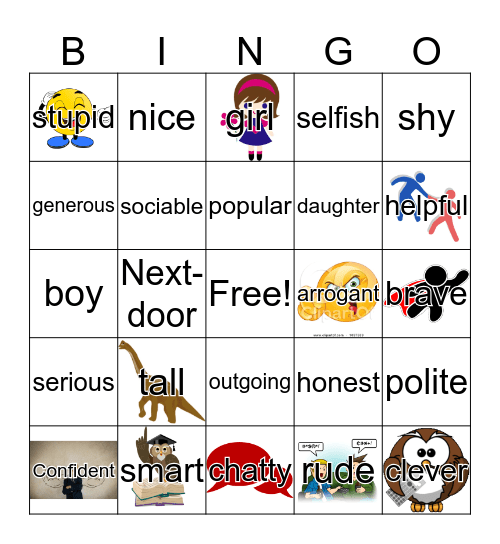 Describing neighbhours Bingo Card