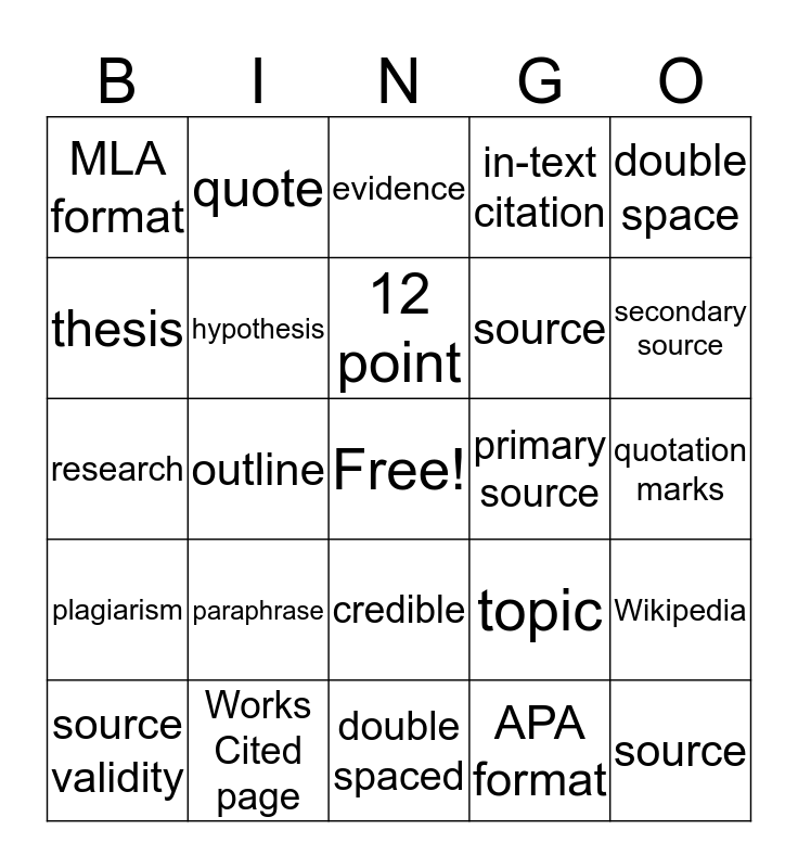 research-terms-bingo-card