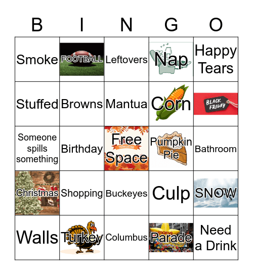 Walls - Culp Thanksgiving Family Bingo Card