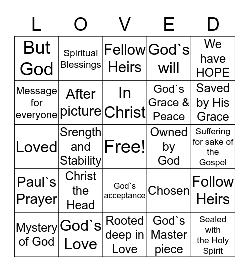 OUR RELATIONSHIP WITH GOD Bingo Card