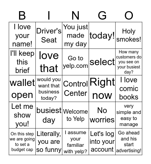 Notorious BIZ Bingo Card