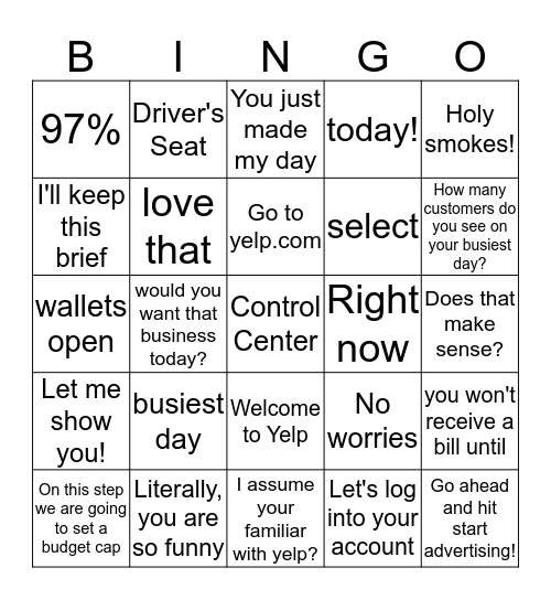 Notorious BIZ Bingo Card