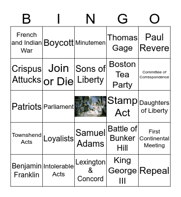 Road to Revolution Bingo Card