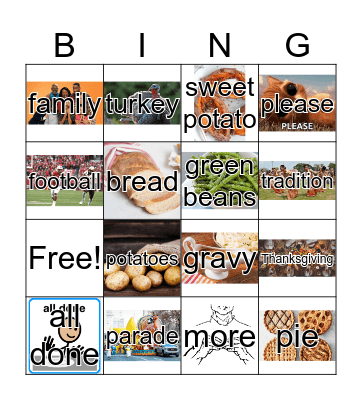 Thanksgiving Bingo Card