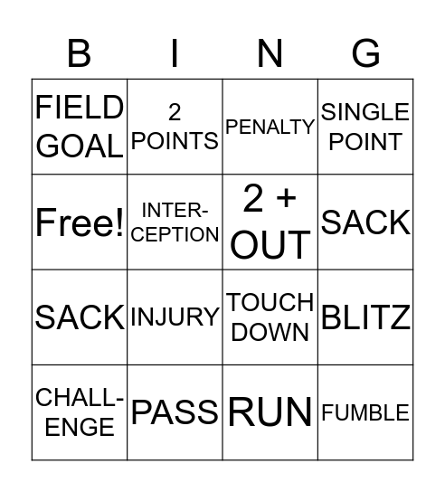 GREY CUP  Bingo Card