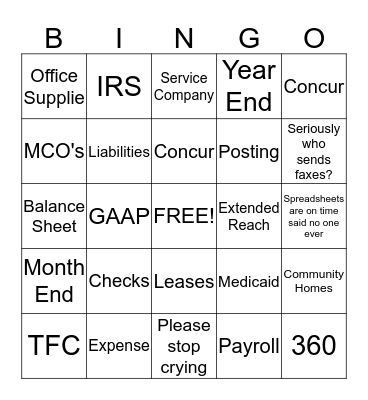 Accounting Bingo Card