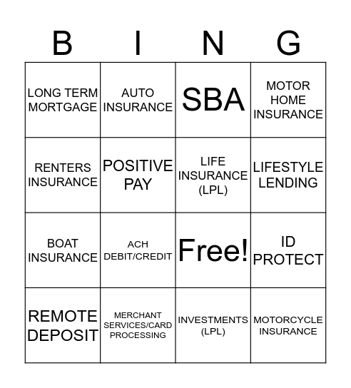 BUSINESS PARTNER REFERRALS Bingo Card
