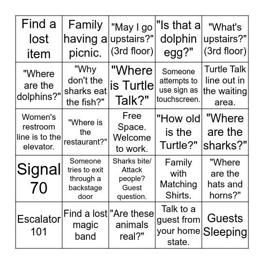 Seas Bingo  Bingo Card