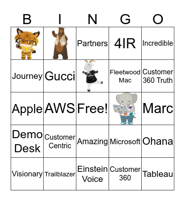 Dreamforce Keynote Bingo Card