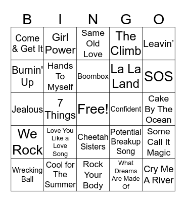 Ex-Disney Stars Bingo Card