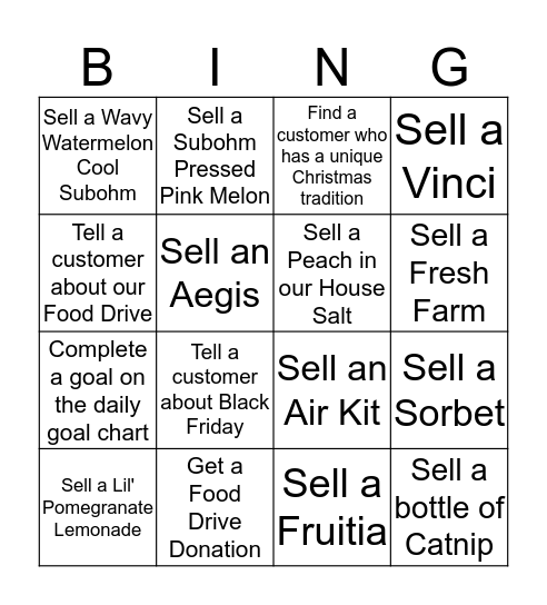 Erin Bingo! Bingo Card