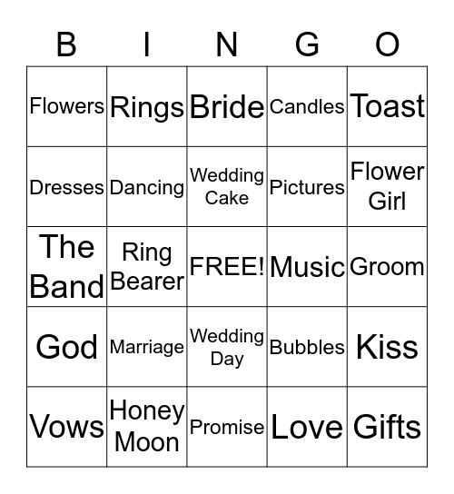 Love is...... Bingo Card