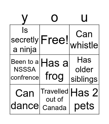 Get to know  Bingo Card