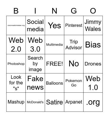 Units 3 and 4: Game 2 Bingo Card