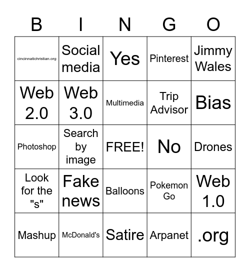 Units 3 and 4: Game 2 Bingo Card